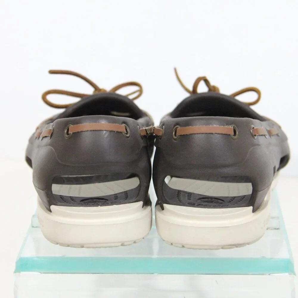 Crocs Beach Line Boat Shoes sz 7 Women Water Shoes Brown Moccasin